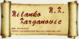 Milanko Karganović vizit kartica